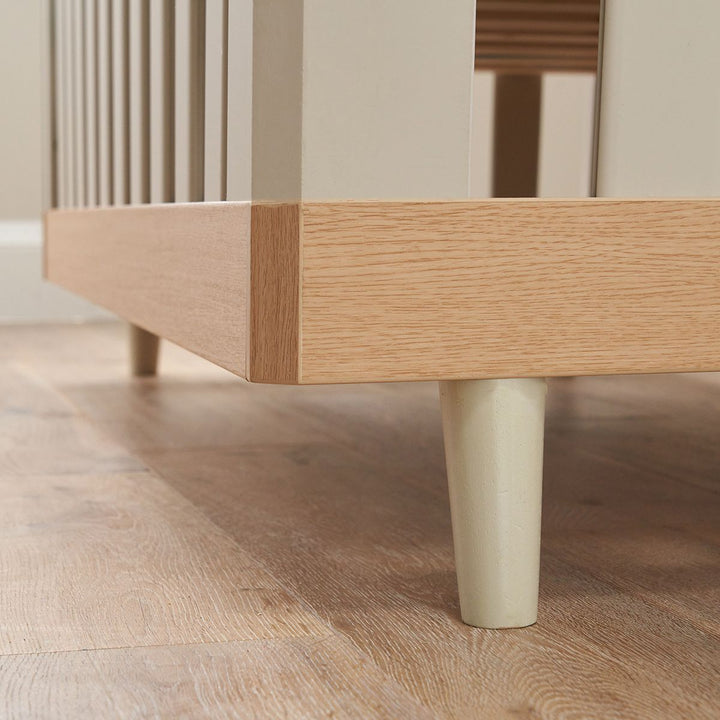 Tutti Bambini Hygge Mini Cot Bed 2 Piece Room Set - Light Oak/White Sand