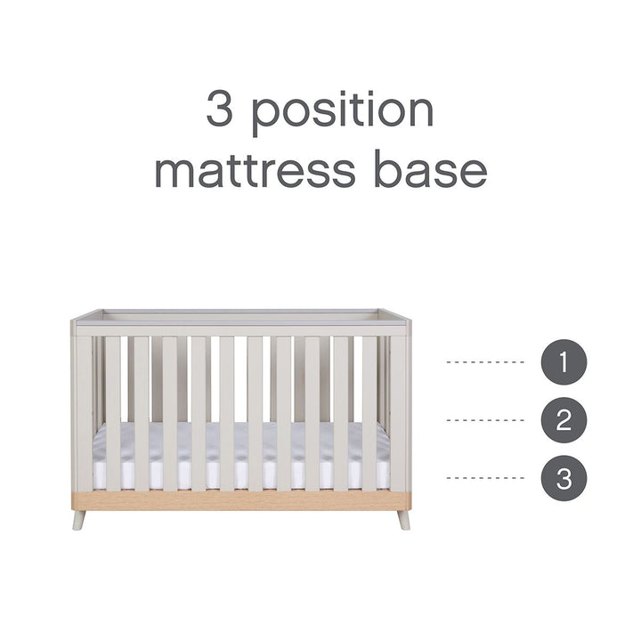 Tutti Bambini Hygge Mini Cot Bed 2 Piece Room Set - Light Oak/White Sand