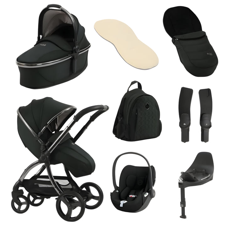 egg3 Luxury Cloud T i-Size Travel System Bundle - Black Olive