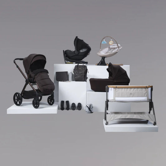 Bababing Raffi MKII 16 Piece Travel System and Home Bundle Inc 360 Car Seat + Isofix Base - Kofe