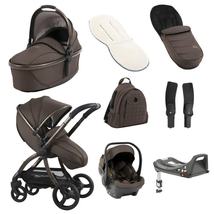 egg3 Luxury Travel System Bundle - Chocolate Velvet