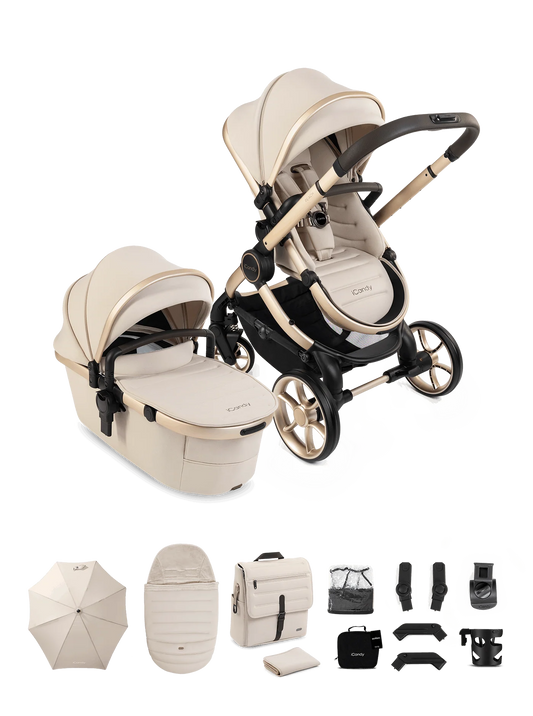 iCandy Peach 8 Editions Collection Complete Pushchair, Carrycot + Accessories Bundle - Biscotti