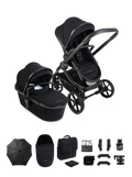 iCandy Peach 8 Complete Pushchair, Carrycot + Accessories Bundle - Black