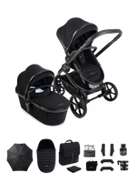 iCandy Peach 8 Complete Pushchair, Carrycot + Accessories Bundle - Black