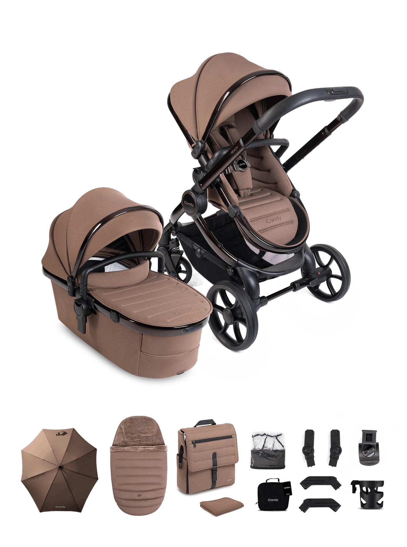 iCandy Peach 8 Editions Collection Complete Pushchair, Carrycot + Accessories Bundle - Coco
