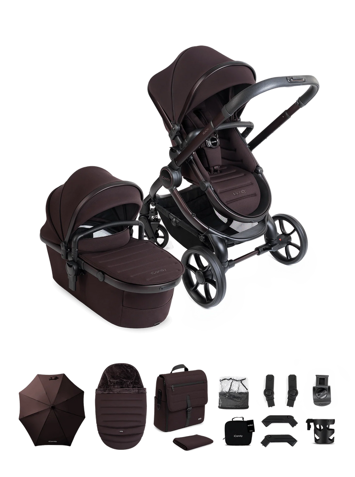 iCandy Peach 8 Editions Collection Complete Pushchair, Carrycot + Accessories Bundle - Coffee Bean