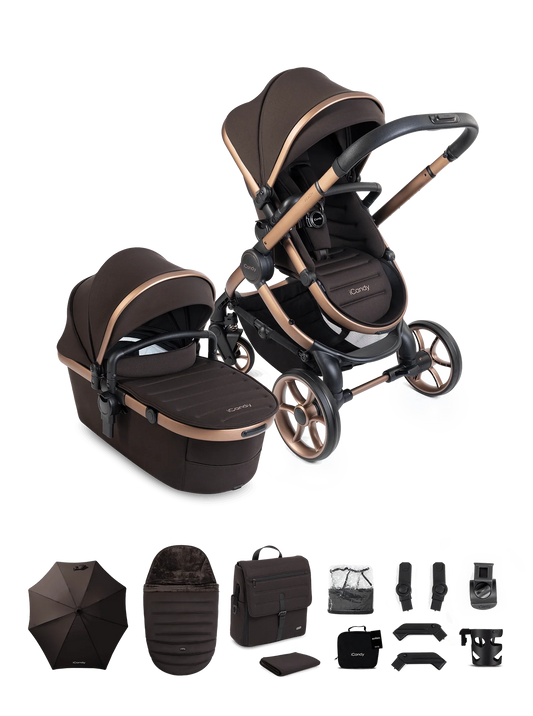 iCandy Peach 8 Editions Collection Complete Pushchair, Carrycot + Accessories Bundle - Pecan