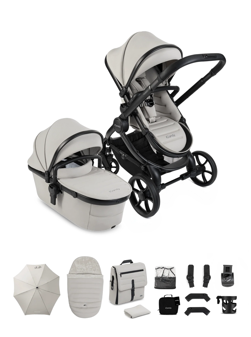 iCandy Peach 8 Complete Pushchair, Carrycot + Accessories Bundle - Taupe