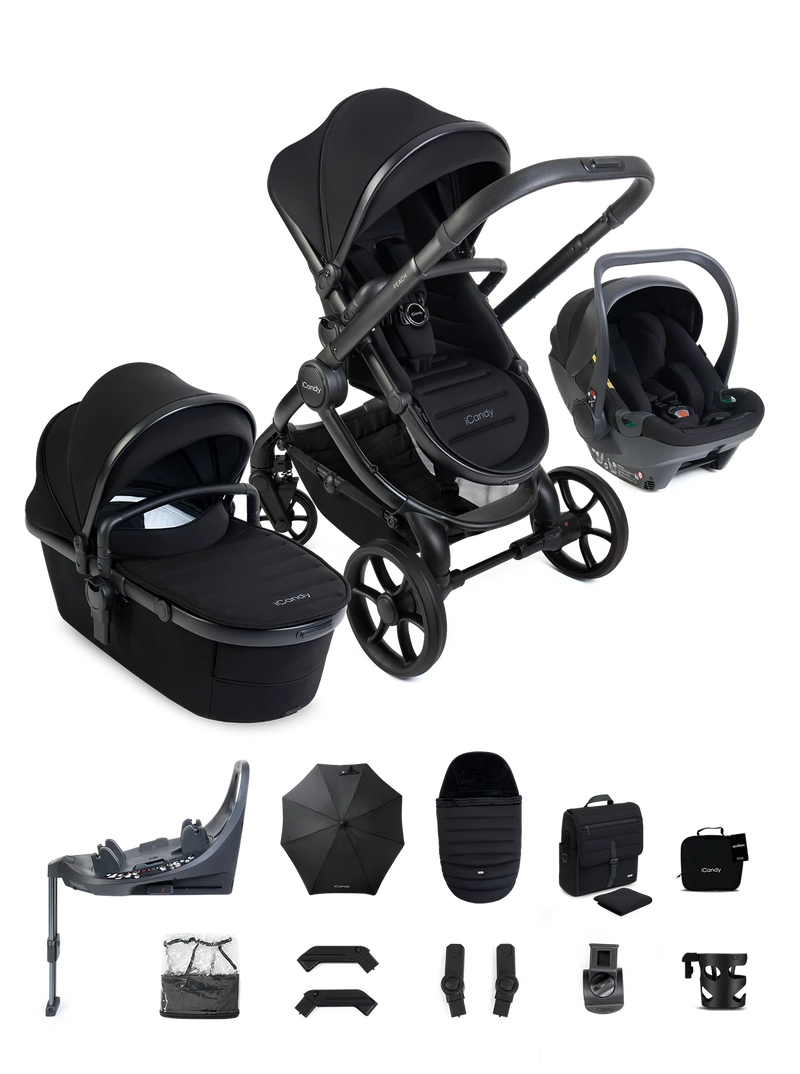 iCandy Peach 8 Complete Bundle with Cocoon 360 Car Seat & Base - Black