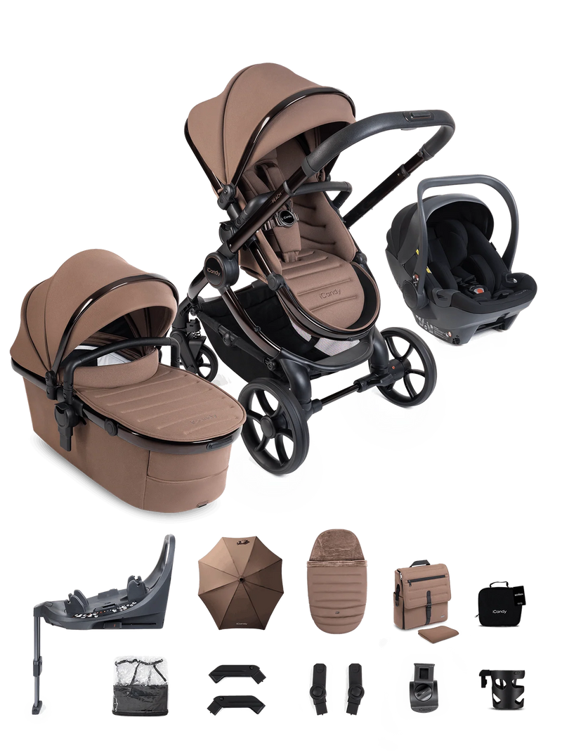 iCandy Peach 8 Editions Collection Complete Bundle with Cocoon 360 Car Seat & Base - Coco