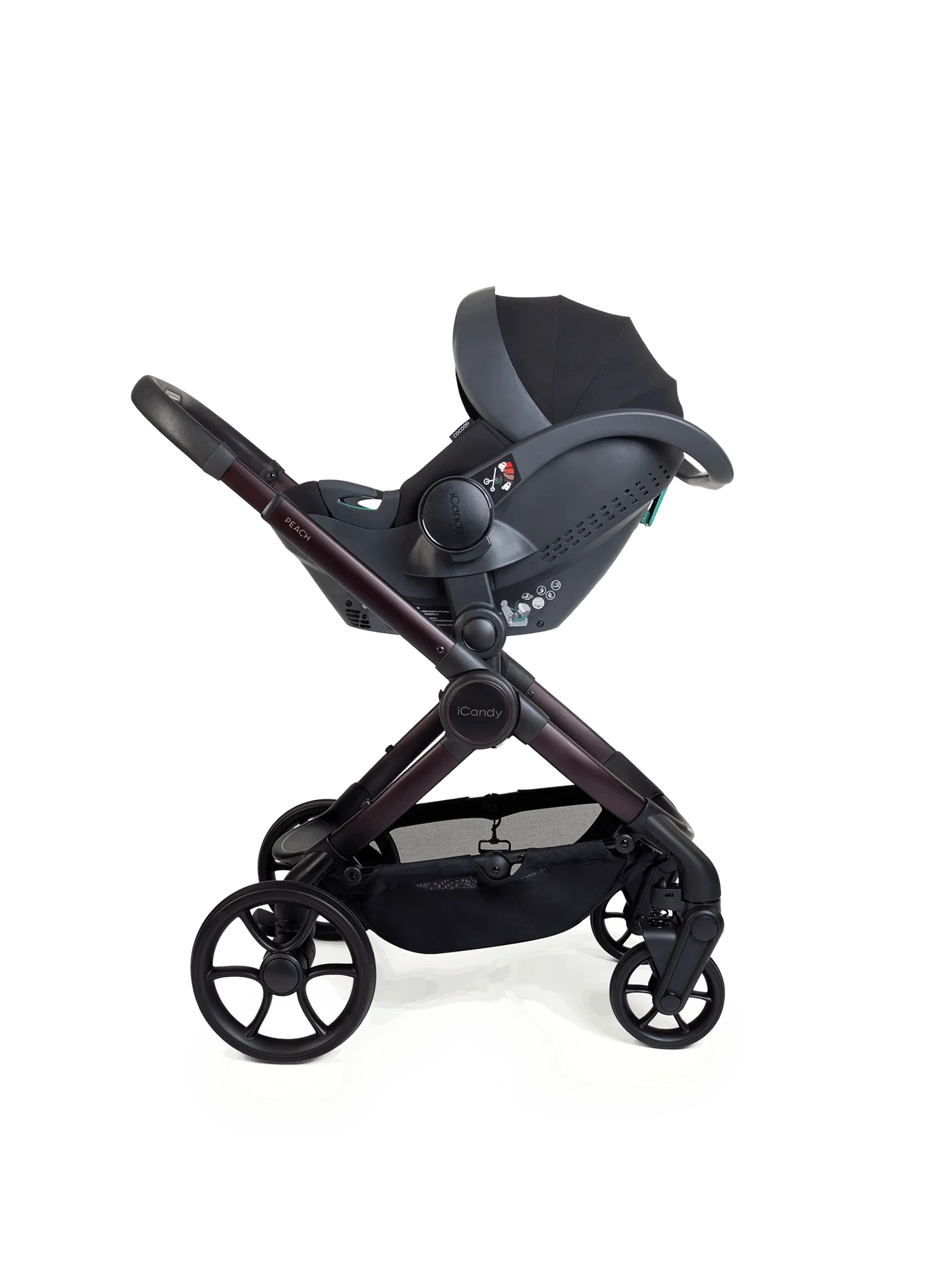 iCandy Peach 8 Editions Collection Complete Bundle with Cocoon 360 Car Seat & Base - Coffee Bean