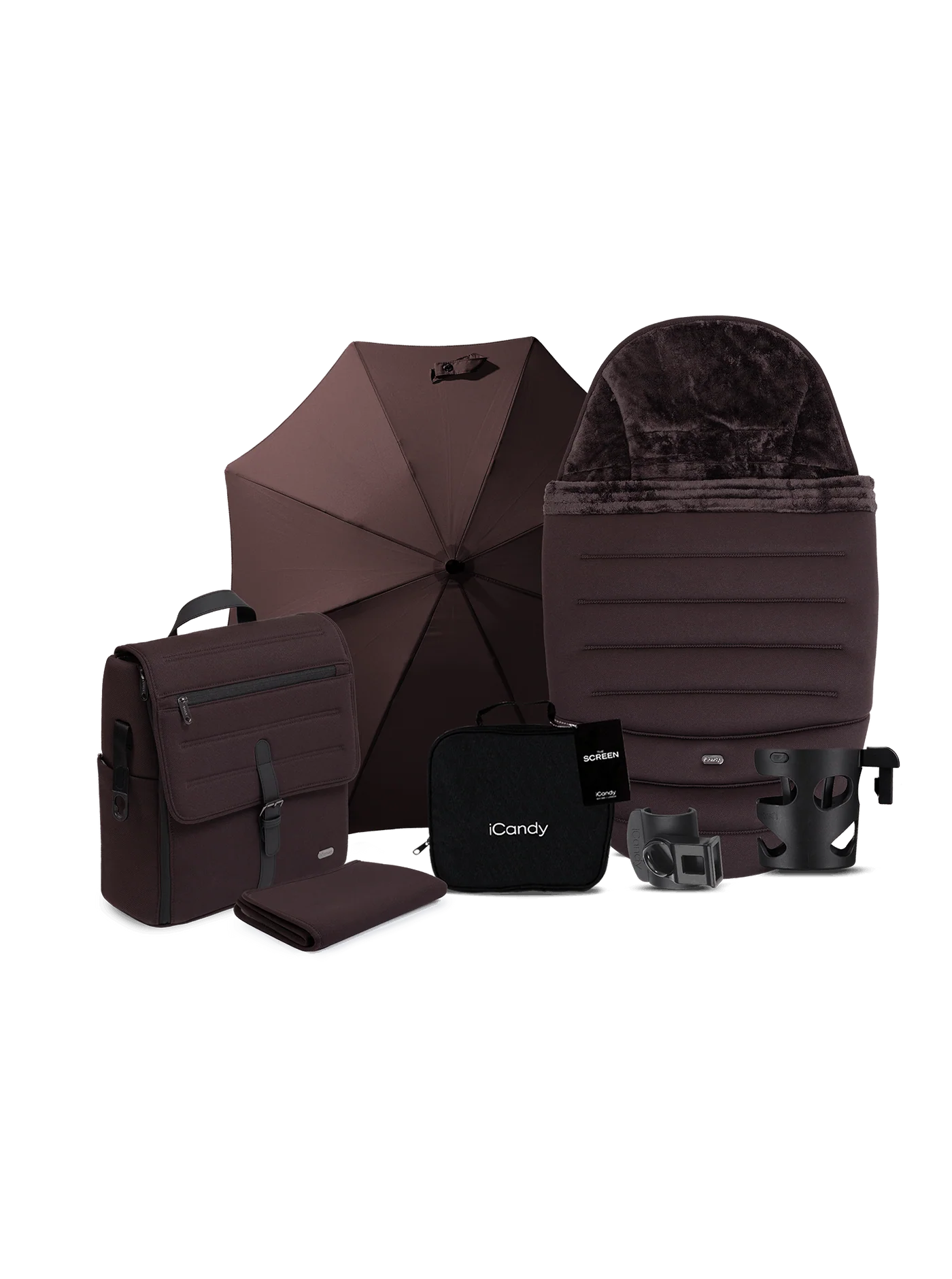 iCandy Peach 8 Editions Collection Complete Bundle with Cocoon 360 Car Seat & Base - Coffee Bean