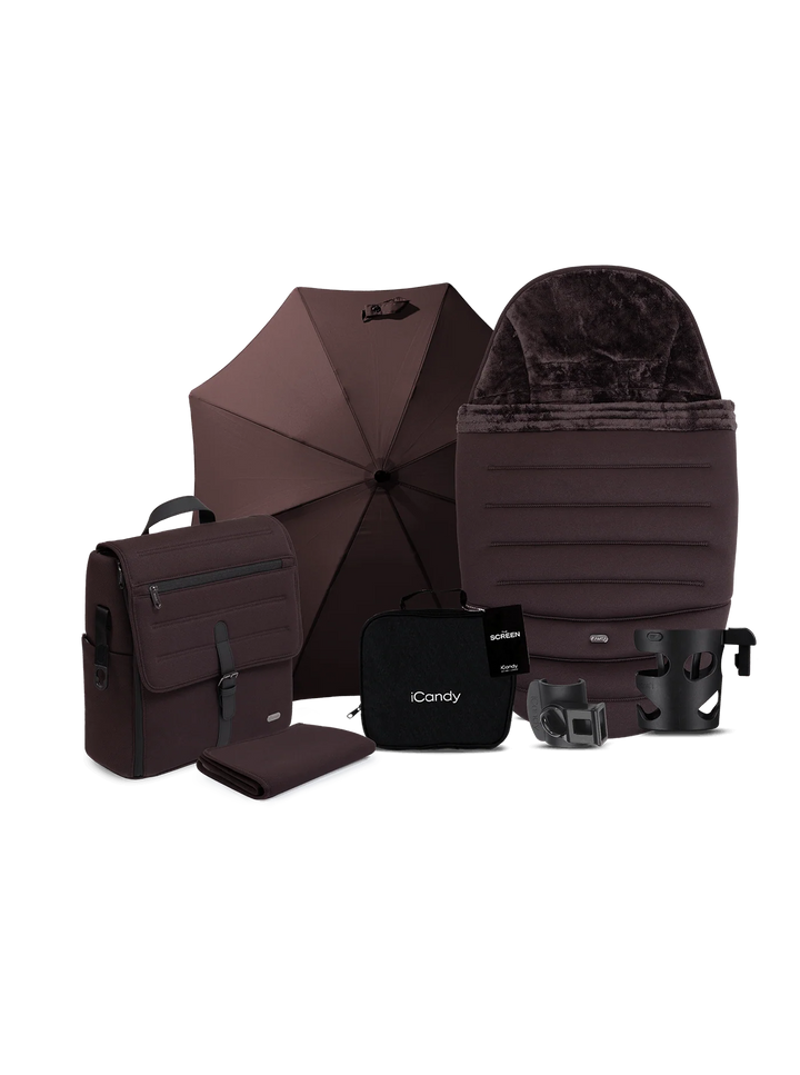 iCandy Peach 8 Editions Collection Complete Pushchair, Carrycot + Accessories Bundle - Coffee Bean