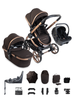 iCandy Peach 8 Editions Collection Complete Bundle with Cocoon 360 Car Seat & Base - Pecan