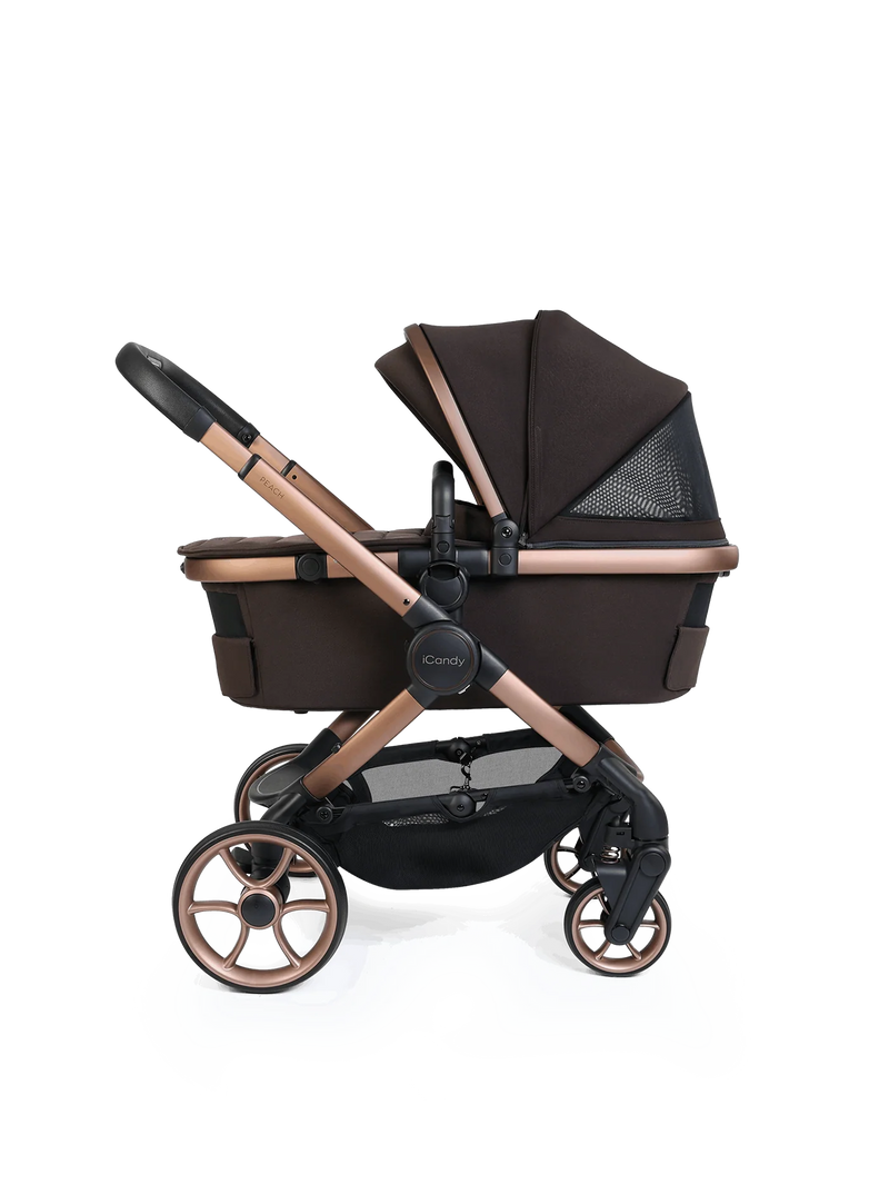 iCandy Peach 8 Editions Collection Complete Bundle with Cocoon 360 Car Seat & Base - Pecan