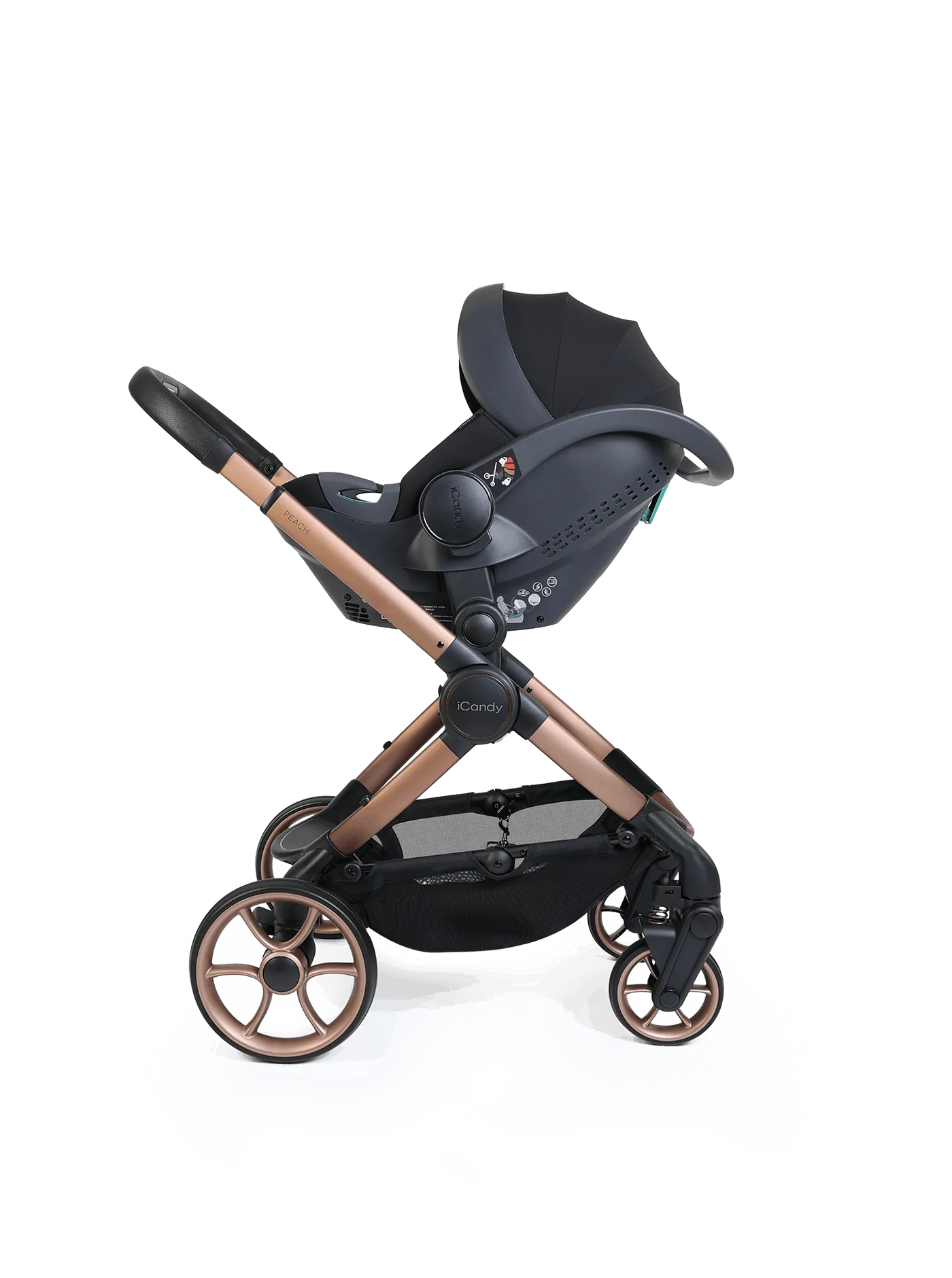 iCandy Peach 8 Editions Collection Complete Bundle with Cocoon 360 Car Seat & Base - Pecan