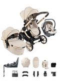iCandy Peach 8 Editions Collection Complete Bundle with Cocoon 360 Car Seat & Base - Biscotti
