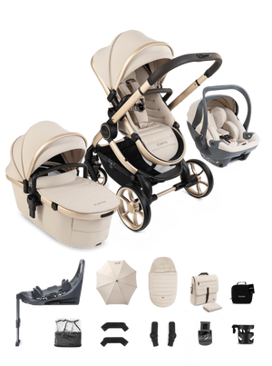 iCandy Peach 8 Editions Collection Complete Bundle with Cocoon 360 Car Seat & Base - Biscotti