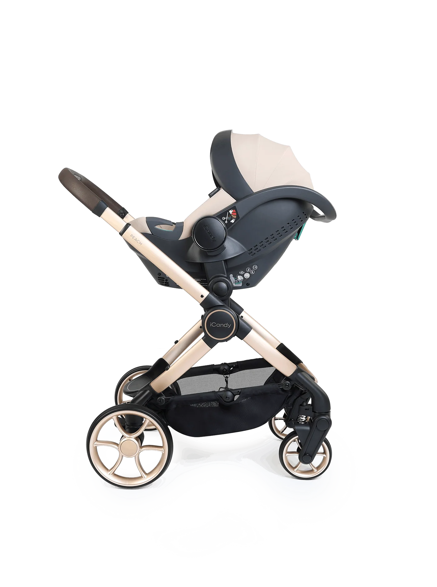 iCandy Peach 8 Editions Collection Complete Bundle with Cocoon 360 Car Seat & Base - Biscotti