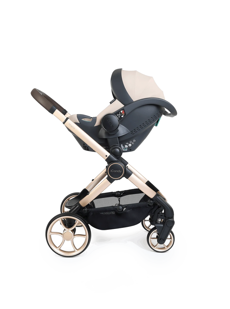 iCandy Peach 8 Editions Collection Complete Bundle with Cocoon 360 Car Seat & Base - Biscotti