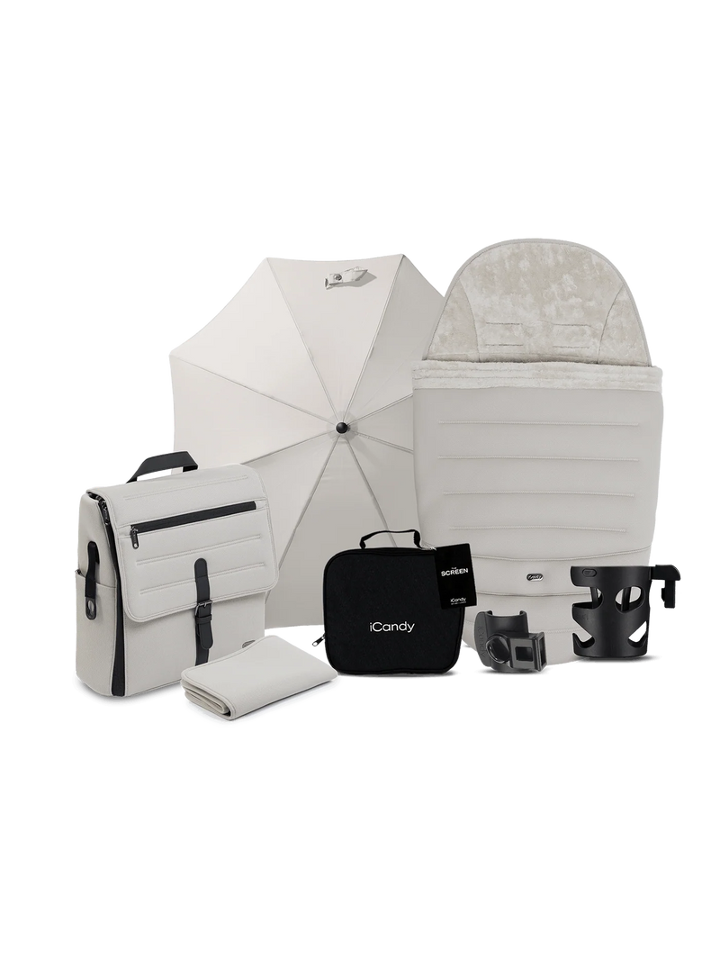 iCandy Peach 8 Complete Pushchair, Carrycot + Accessories Bundle - Taupe