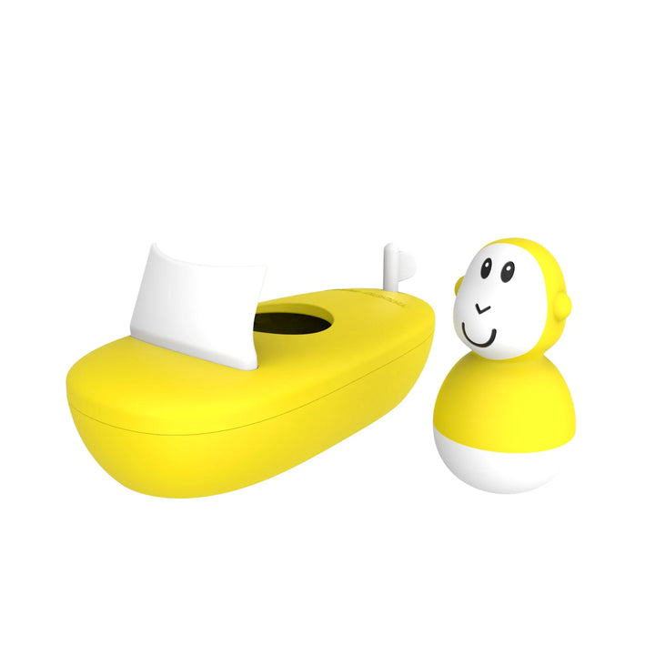 Matchstick Monkey Bathtime Boat Set - Yellow