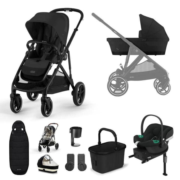 Cybex Gazelle Comfort Bundle with Aton B Car Seat | Moon Black/Black | 2023