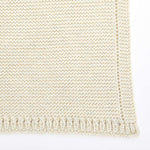 The Little Green Sheep Organic Knitted Cellular Baby Blanket - Linen