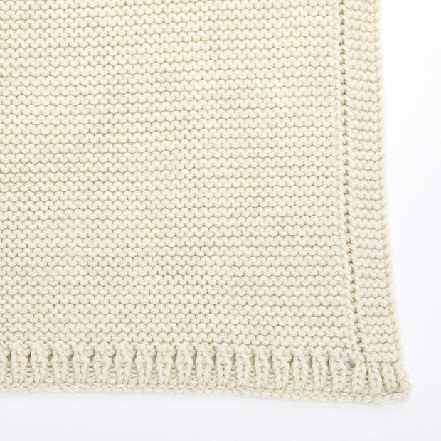 The Little Green Sheep Organic Knitted Cellular Baby Blanket | Linen