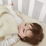 The Little Green Sheep Organic Knitted Cellular Baby Blanket - Linen