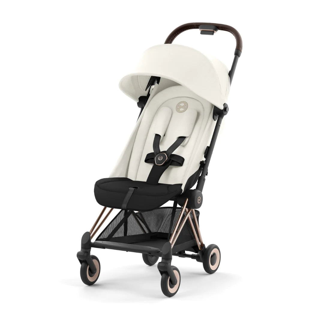 Cybex Coya Platinum Compact Stroller - Off White on Rose Gold