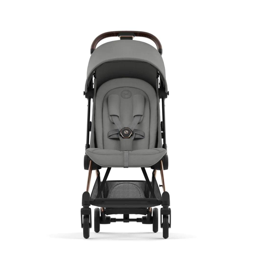 Cybex Coya Platinum Compact Stroller Mirage Grey on Rose Gold Bambinosandbeyond