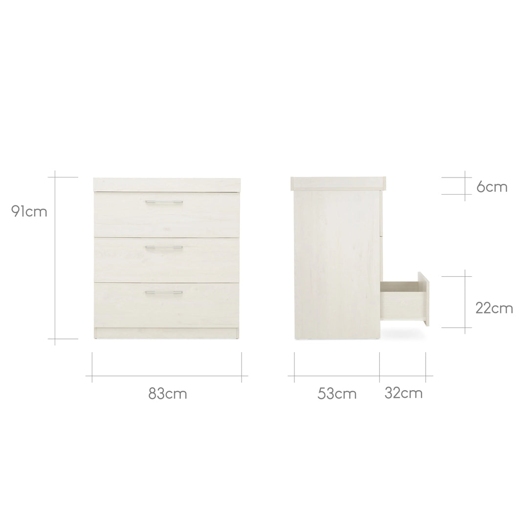 Cuddleco Freya 2 Piece Nursery Furniture Set - Coastal White