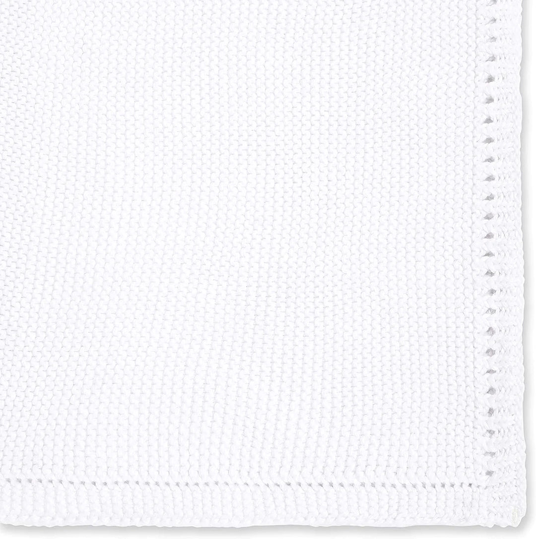 The Little Green Sheep Organic Knitted Cellular Baby Blanket | White