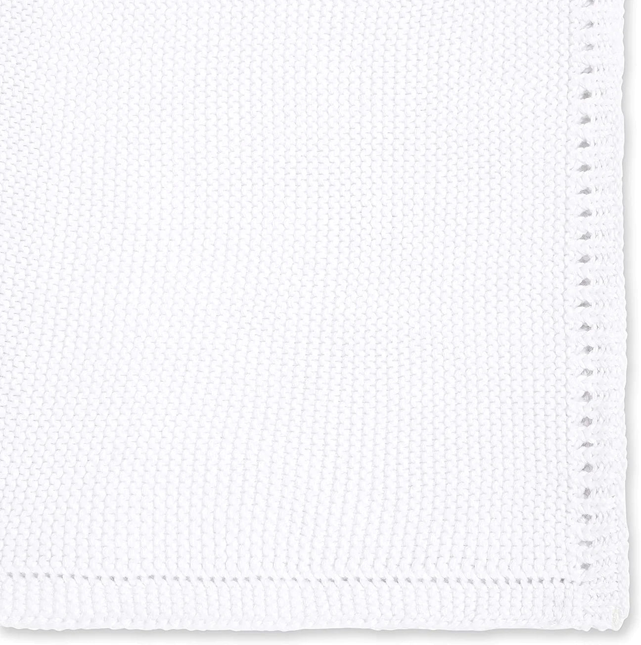 The Little Green Sheep Organic Knitted Cellular Baby Blanket - White