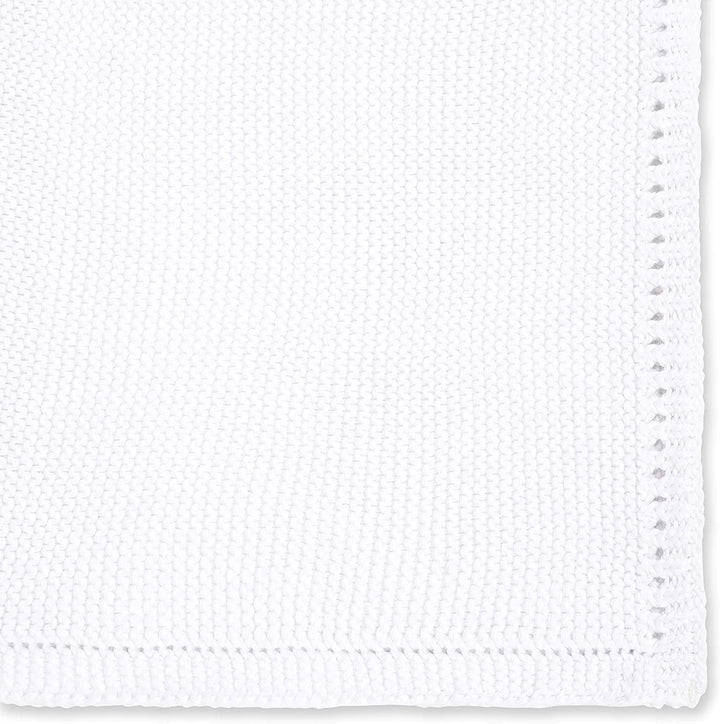 The Little Green Sheep Organic Knitted Cellular Baby Blanket | White