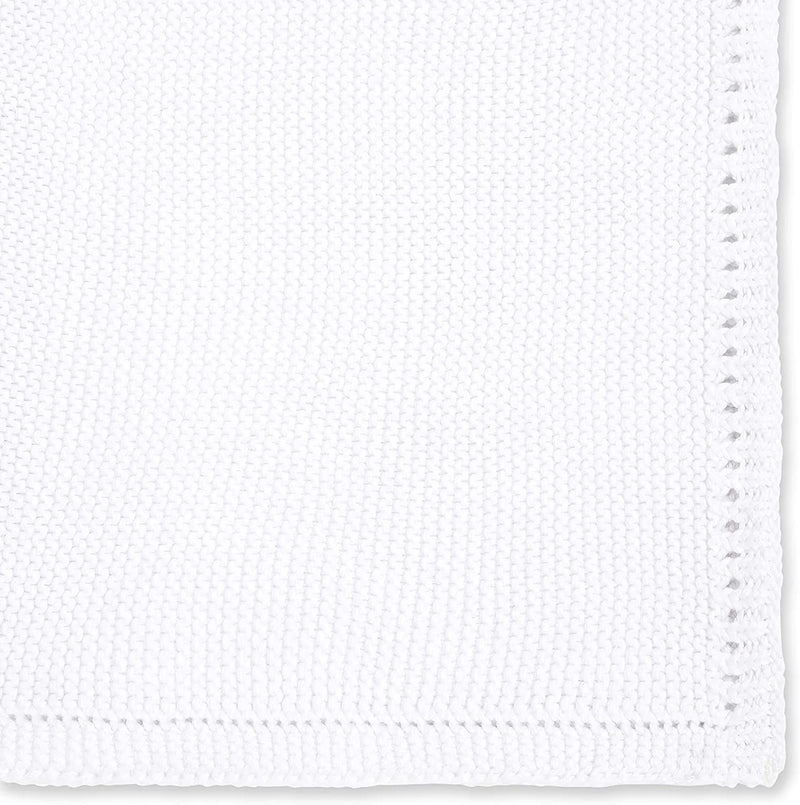 The Little Green Sheep Organic Knitted Cellular Baby Blanket - White
