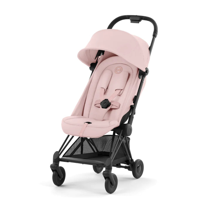 Cybex Coya Platinum Compact Stroller - Peach Pink on Matt Black