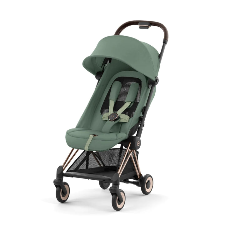 Cybex Coya Platinum Compact Stroller - Leaf Green on Rose Gold