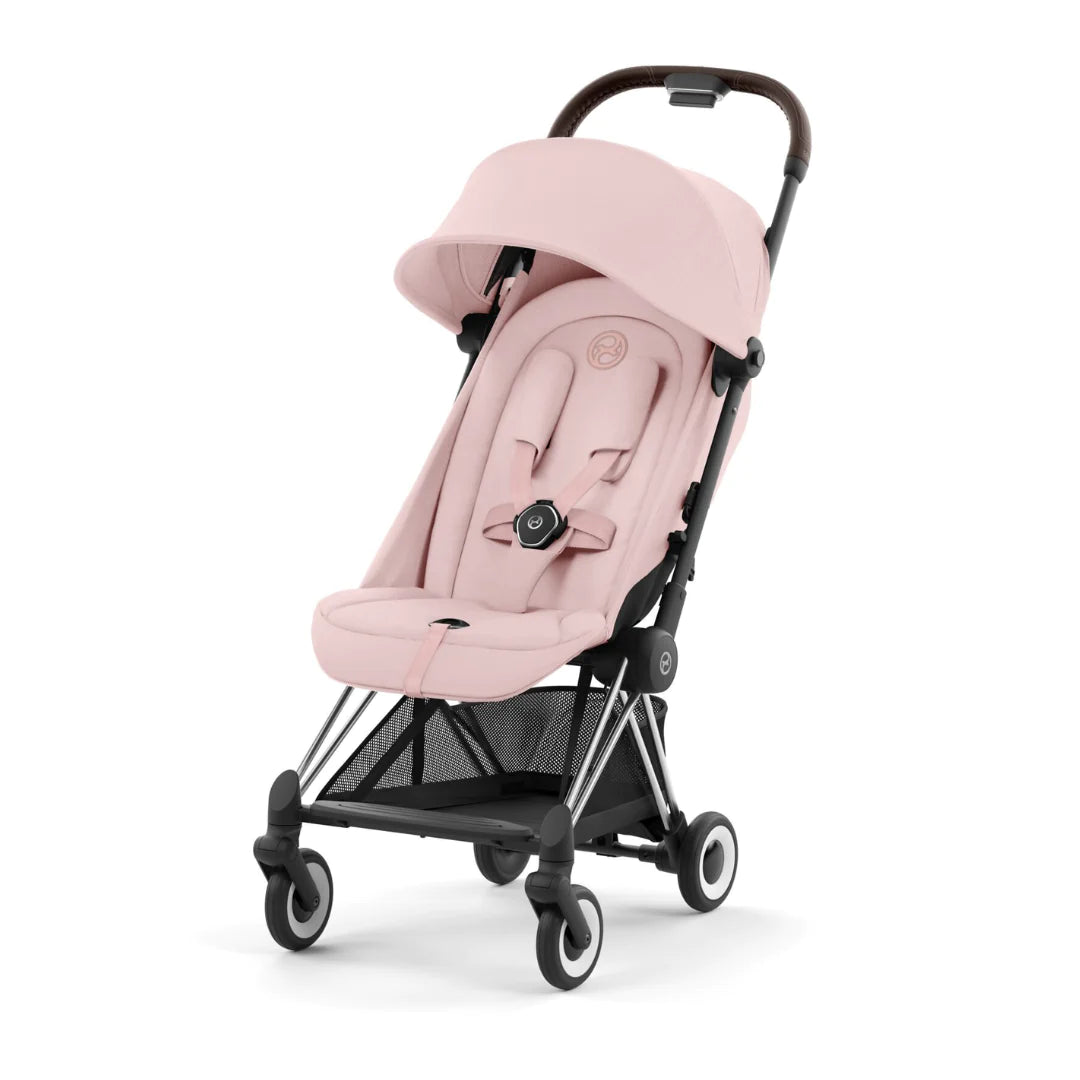 Cybex Coya Platinum Compact Stroller - Peach Pink on Chrome