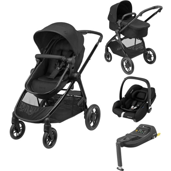 Maxi-Cosi Zelia Luxe with Cabriofix i-Size & Base Travel System in Twillic Black