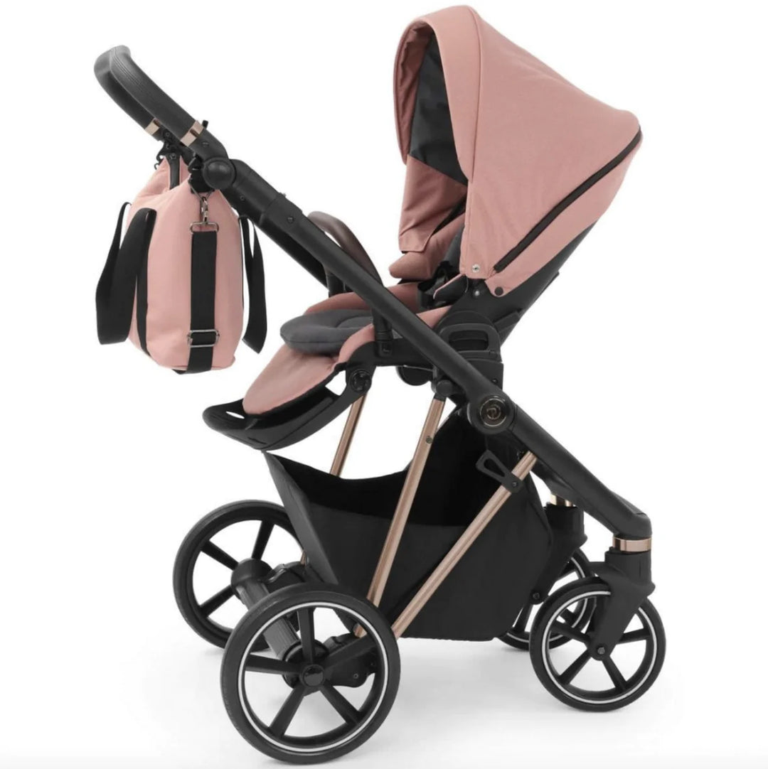 EX DISPLAY BabyStyle Prestige Vogue Pushchair - Coral / Gold Frame / Brown Leather