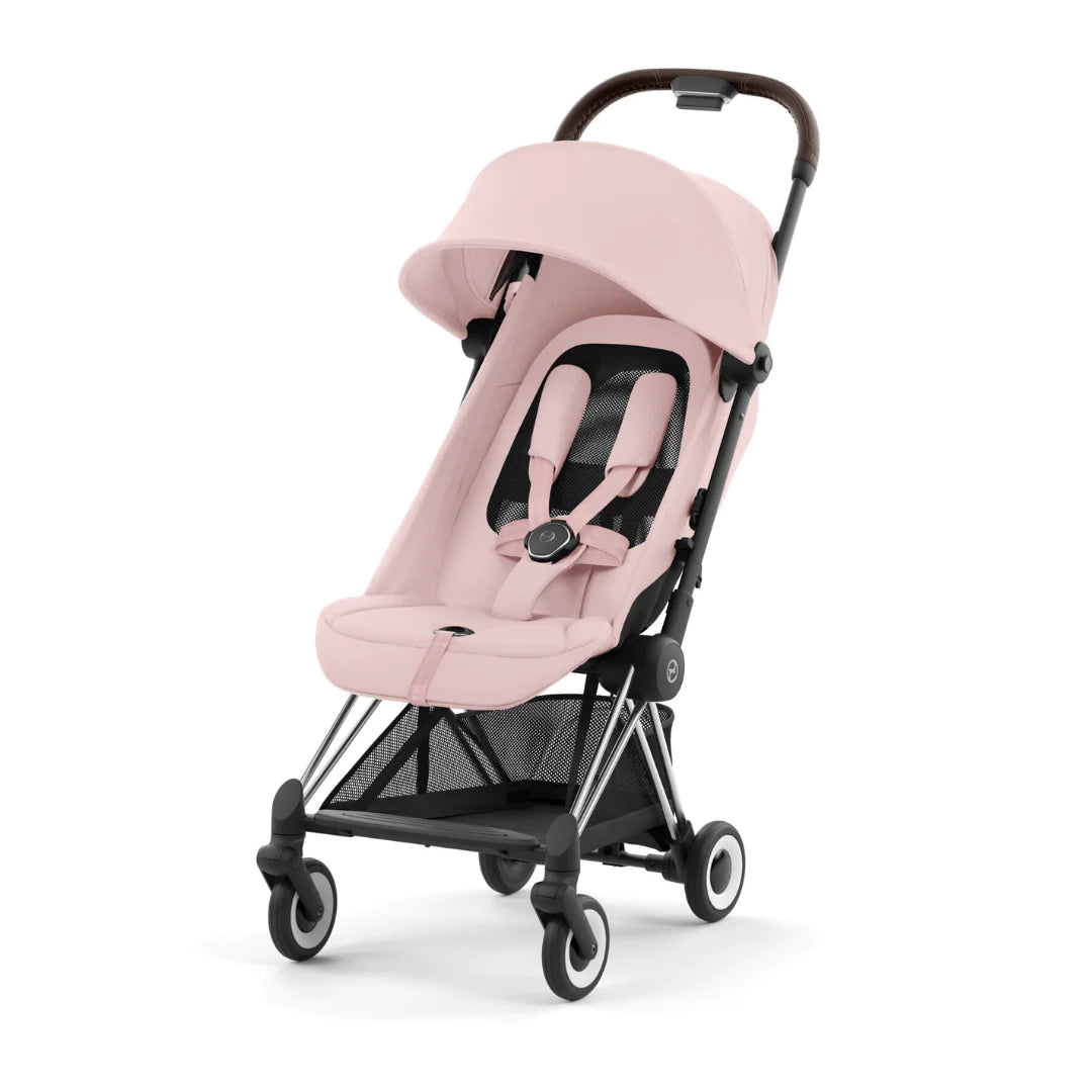 Cybex Coya Platinum Compact Stroller - Peach Pink on Chrome