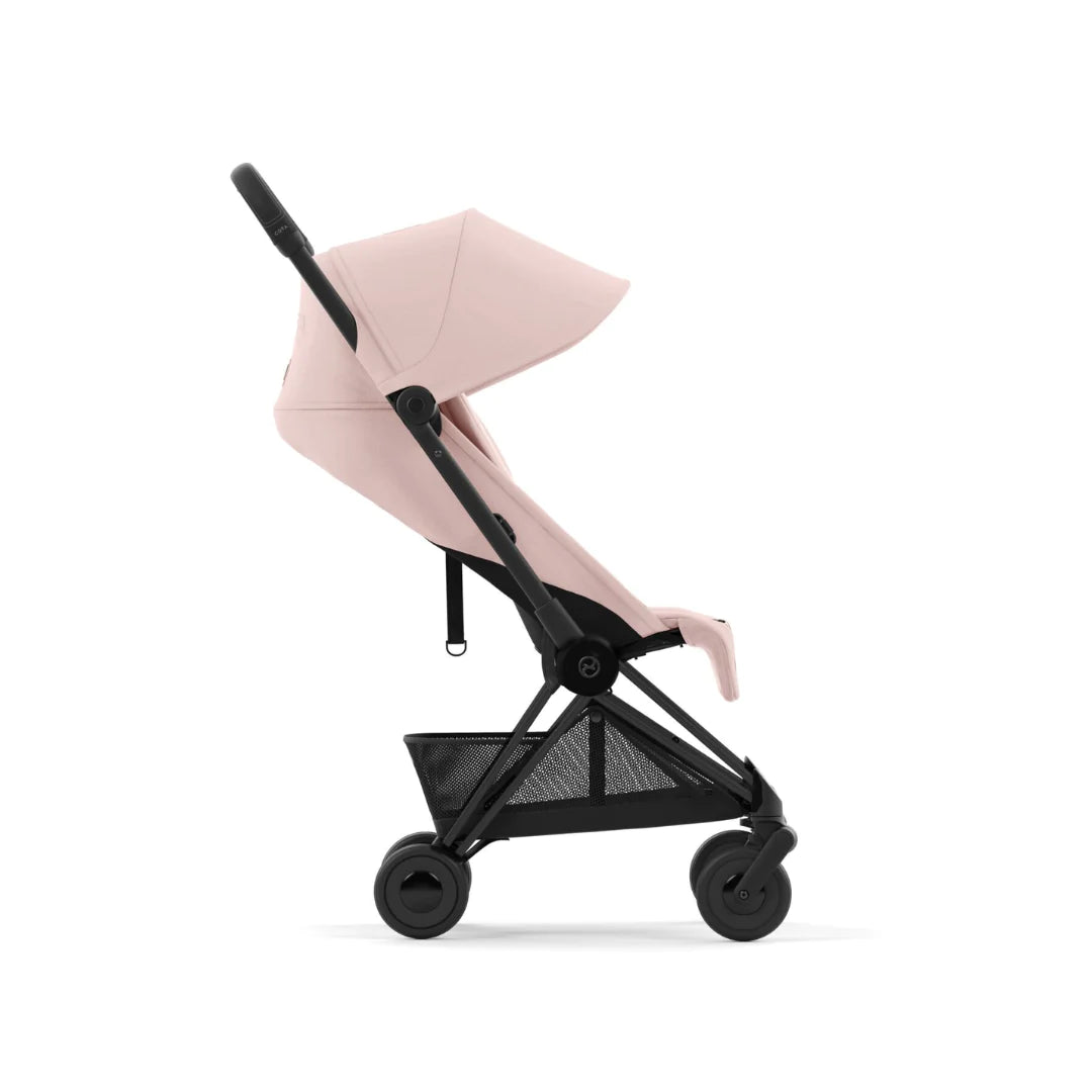 Cybex Coya Platinum Compact Stroller - Peach Pink on Matt Black