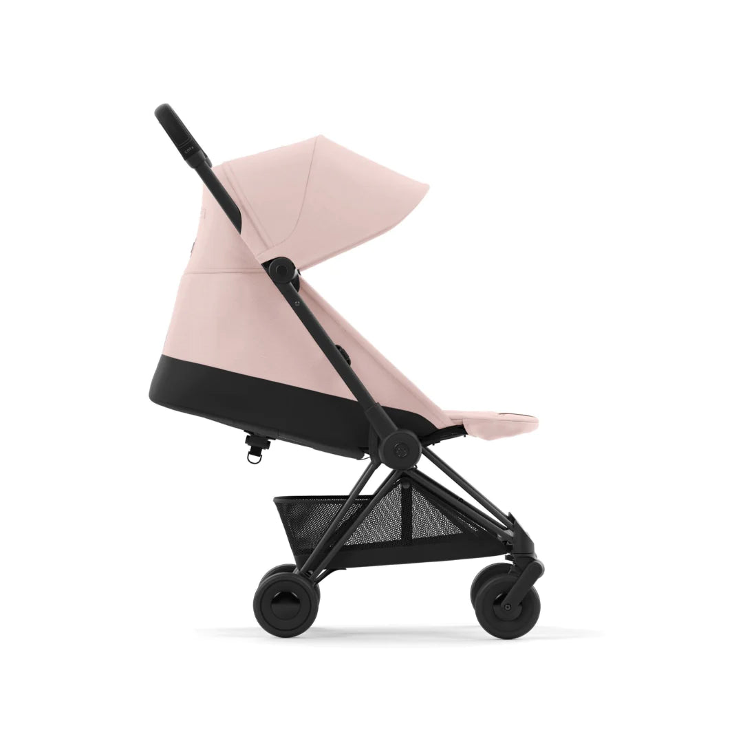 Cybex Coya Platinum Compact Stroller - Peach Pink on Matt Black