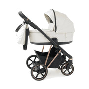 Babystyle Prestige 13 Piece Vogue Travel System - Ivory with Copper Gold Chassis (Black Handle)