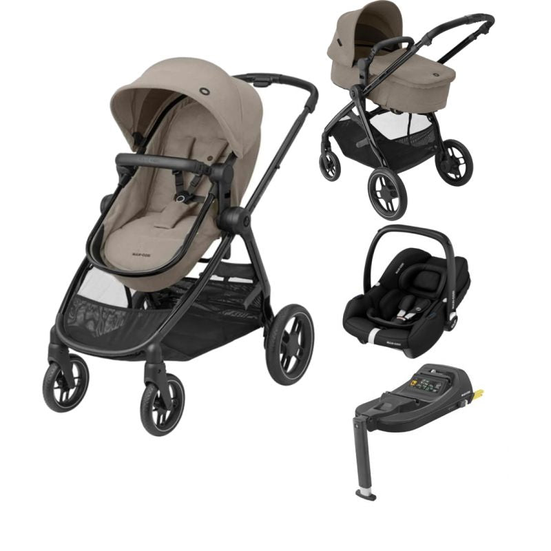 Maxi-Cosi Zelia Luxe Cabriofix i-Size & Base Travel System in Twillic Truffle