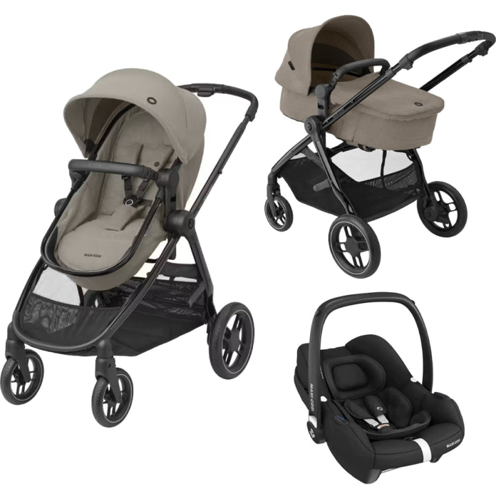 Maxi Cosi Zelia Luxe Cabriofix i-Size Travel System-Twillic Truffle