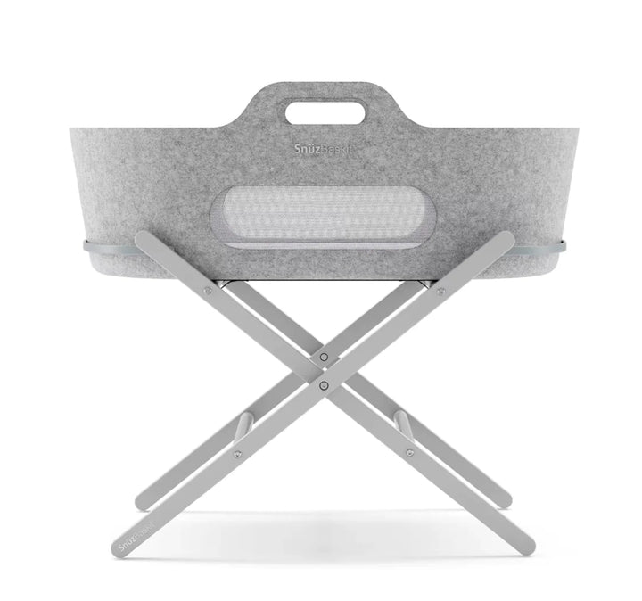 SnuzBaskit Light Grey Moses Basket & Dove Grey Stand Set