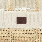 The little Green Sheep Knitted Moses basket & Mattress - Linen